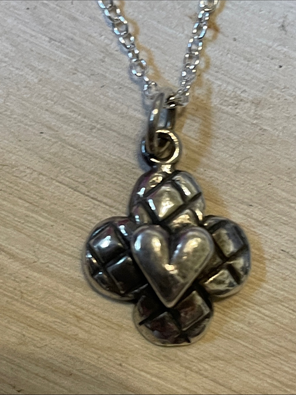 liberty Silver Heart Clover Pendant Necklace